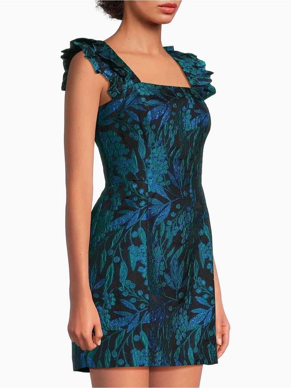 Lilly Pulitzer Lolina Romper Metallic Jacquard Mini Dress Deep Lagoon Sz 2